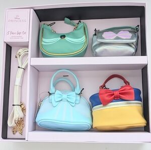 NEW Disney Princess 5 Piece Gift Set: 4 Princess Bags & 1 Interchangeable Strap